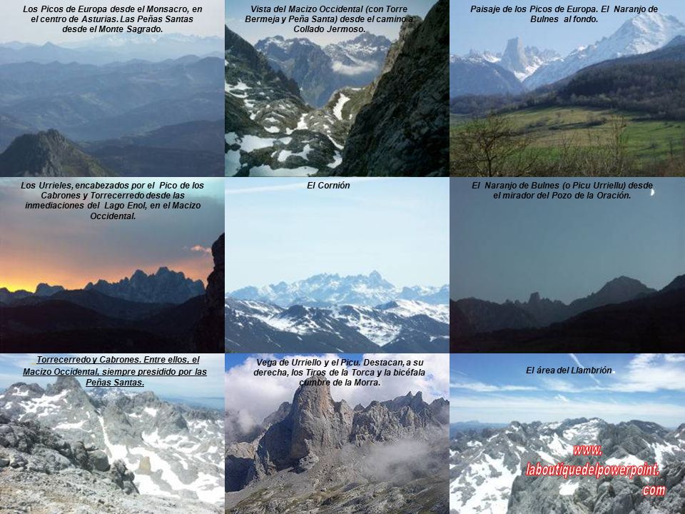 Paisaje de los Picos de Europa. El Naranjo de Bulnes al fondo.