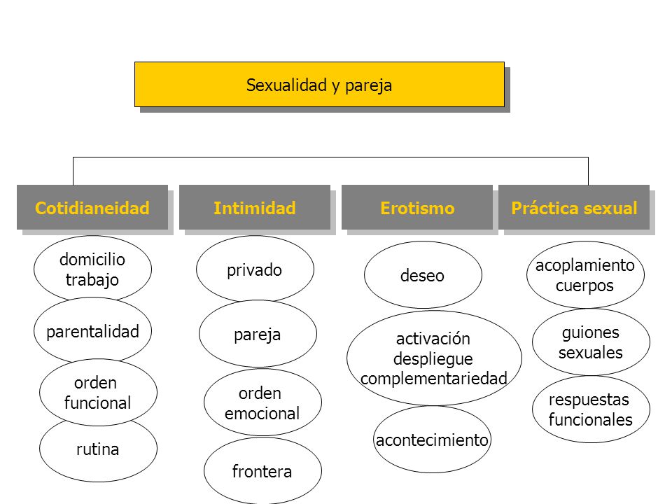 Sexualidad y pareja Cotidianeidad. Intimidad. Erotismo. Práctica sexual. domicilio. trabajo. privado.