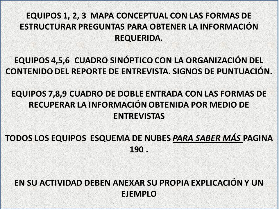 TODOS LOS EQUIPOS ESQUEMA DE NUBES PARA SABER MÁS PAGINA 190 .