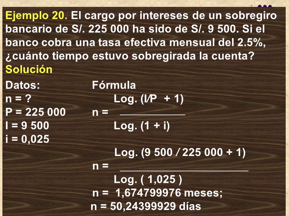 3. Cálculo de la tasa de interés De la ecuación (13) despejamos i : i = (S  / P)1 / n - 1 (19 ) En (19) i corresponde al período de capitalización. -  ppt descargar