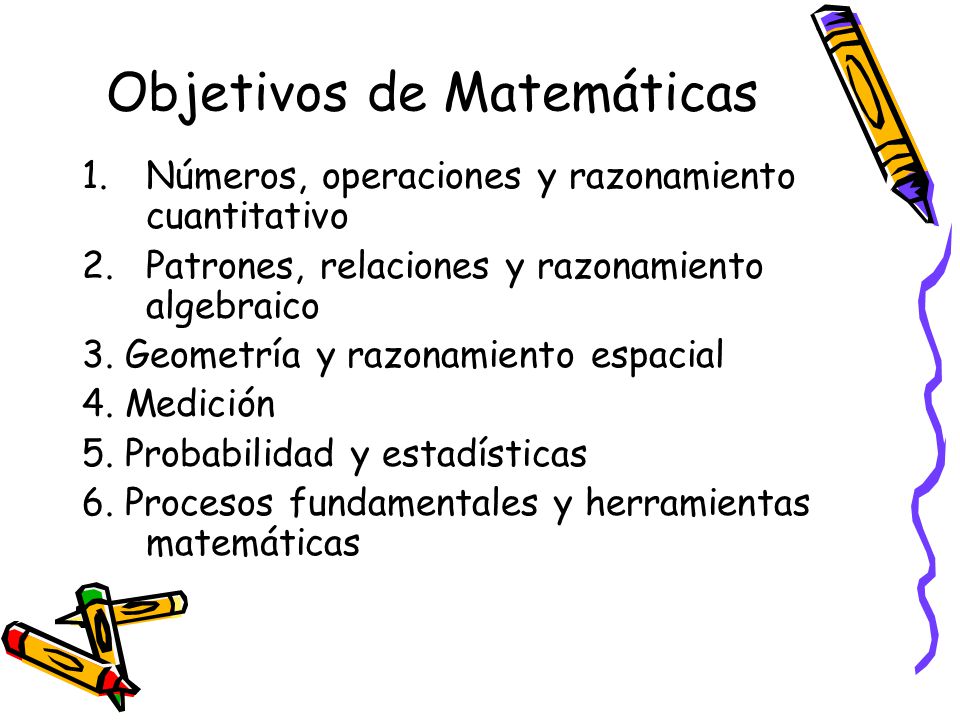 Objetivos de Matemáticas