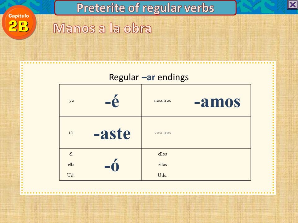 Preterite of regular verbs