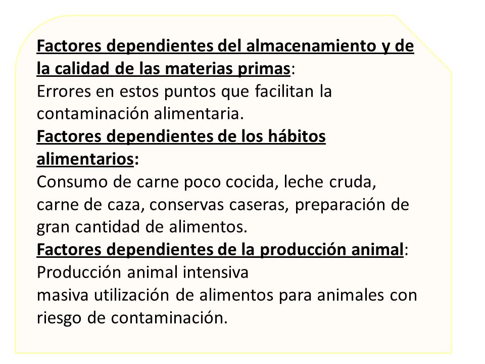 Factores dependientes del almacenamiento y de la calidad de las materias primas: