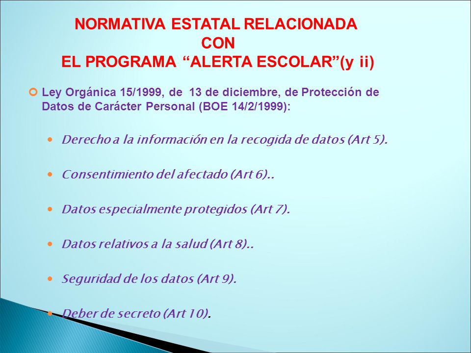 NORMATIVA ESTATAL RELACIONADA CON EL PROGRAMA ALERTA ESCOLAR (y ii)