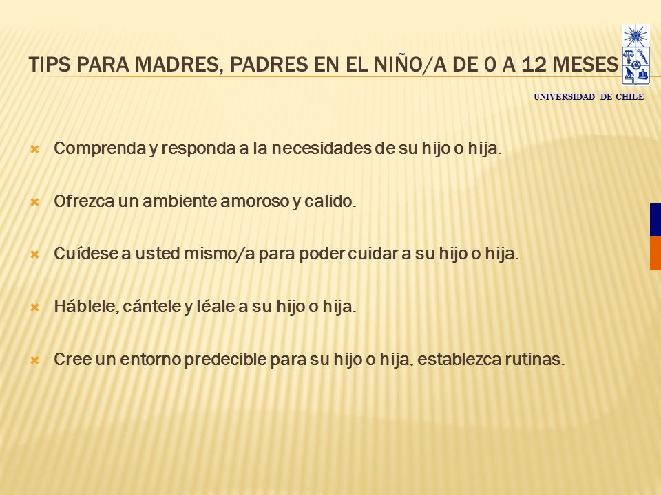 TIPS PARA MADRES, PADRES EN EL NIÑO/A DE 0 A 12 MESES