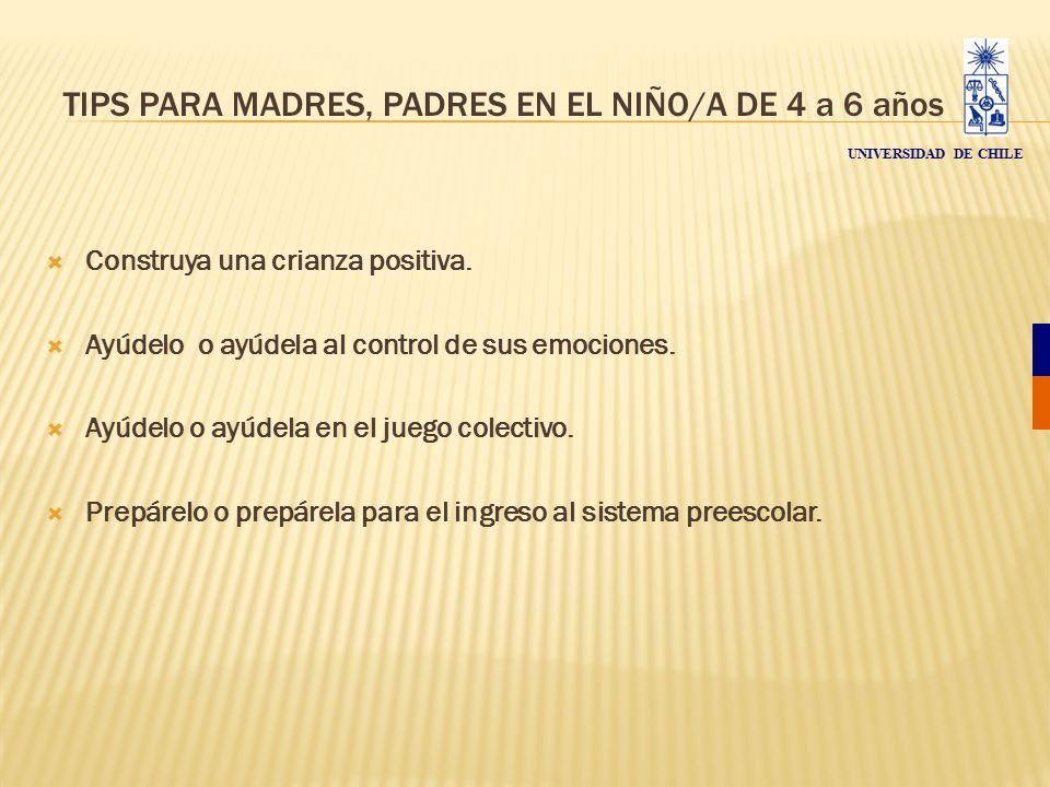 TIPS PARA MADRES, PADRES EN EL NIÑO/A DE 4 a 6 años