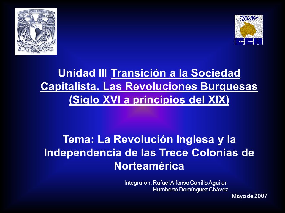Unidad III Transición a la Sociedad Capitalista