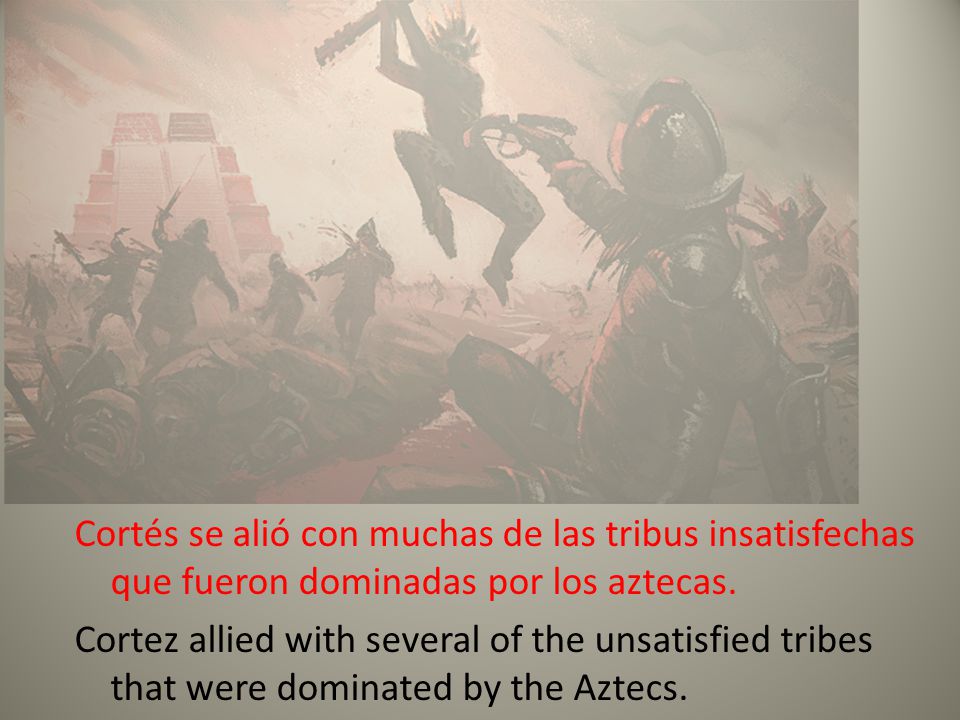 Cortés se alió con muchas de las tribus insatisfechas que fueron dominadas por los aztecas.