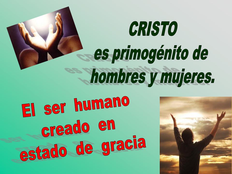 CRISTO es primogénito de hombres y mujeres. El ser humano creado en