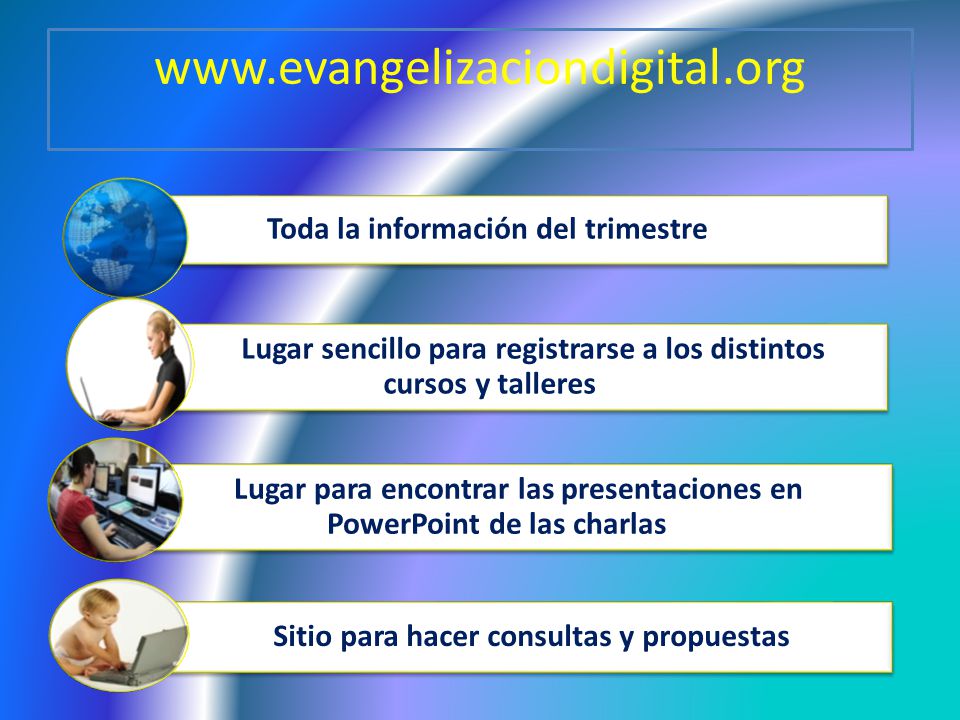 Toda la información del trimestre. Lugar sencillo para registrarse a los distintos cursos y talleres.