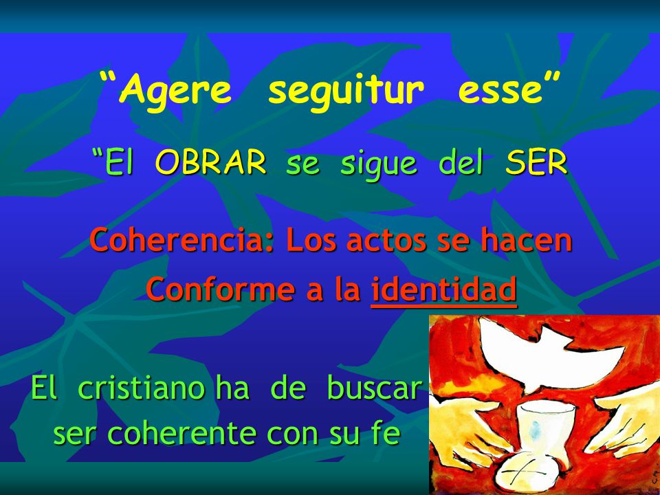 Coherencia: Los actos se hacen Conforme a la identidad
