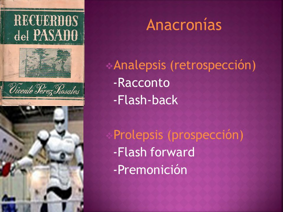 Anacronías Analepsis (retrospección) -Racconto -Flash-back