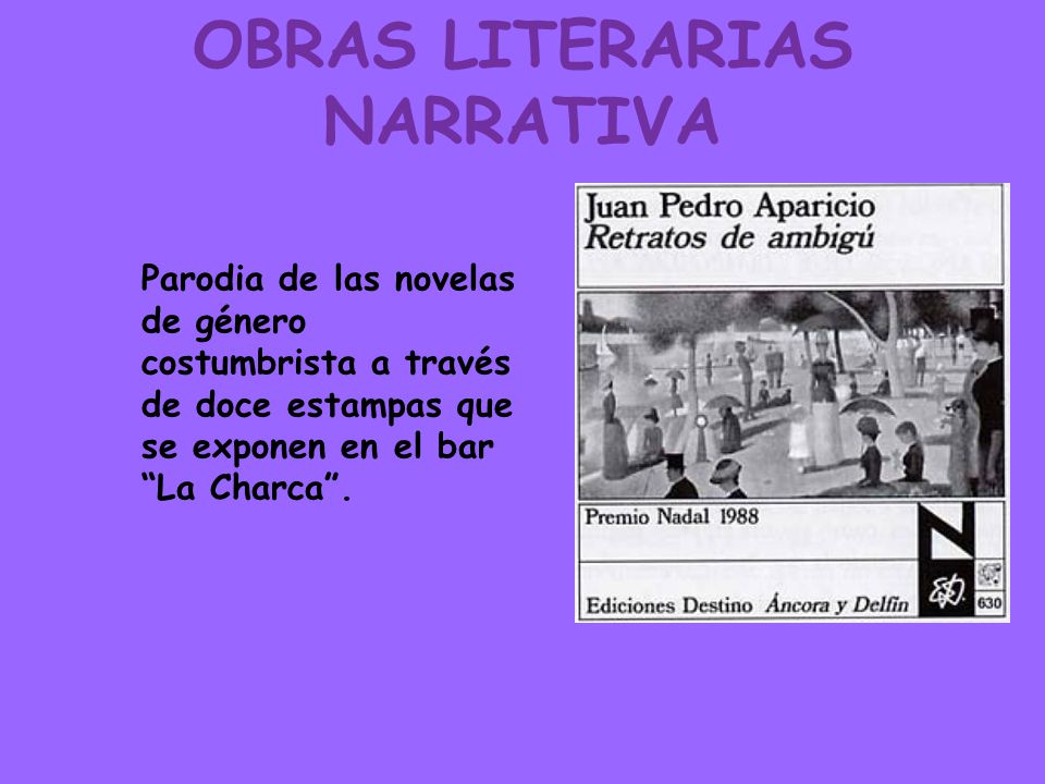 OBRAS LITERARIAS NARRATIVA