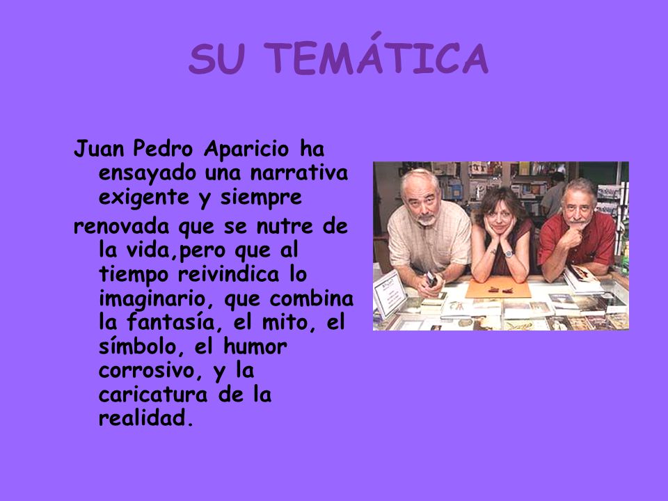 SU TEMÁTICA Juan Pedro Aparicio ha ensayado una narrativa exigente y siempre.