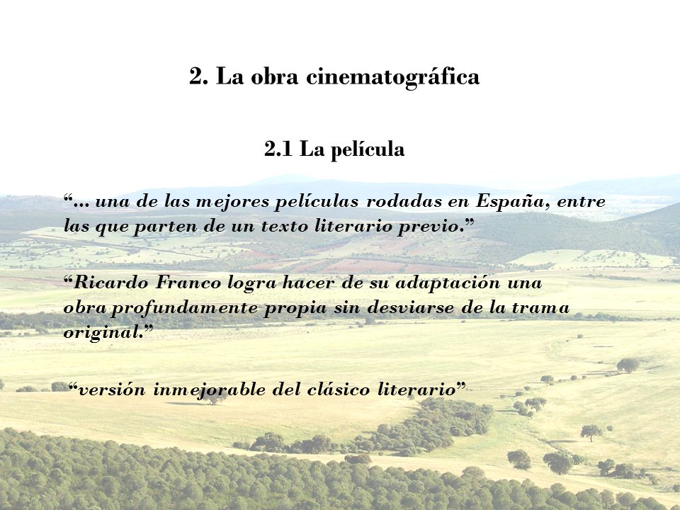2. La obra cinematográfica