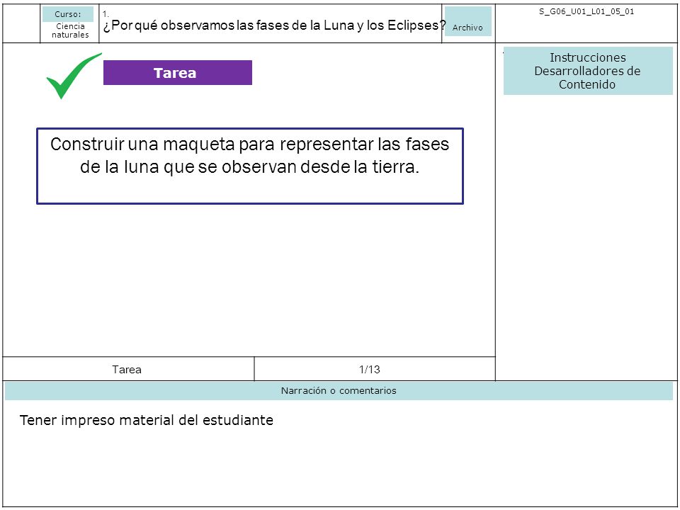 Curso: Archivo. S_G06_U01_L01_05_01. Ciencia naturales. ¿Por qué observamos las fases de la Luna y los Eclipses