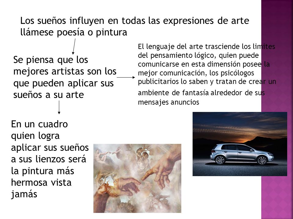 Los sueños influyen en todas las expresiones de arte llámese poesía o pintura