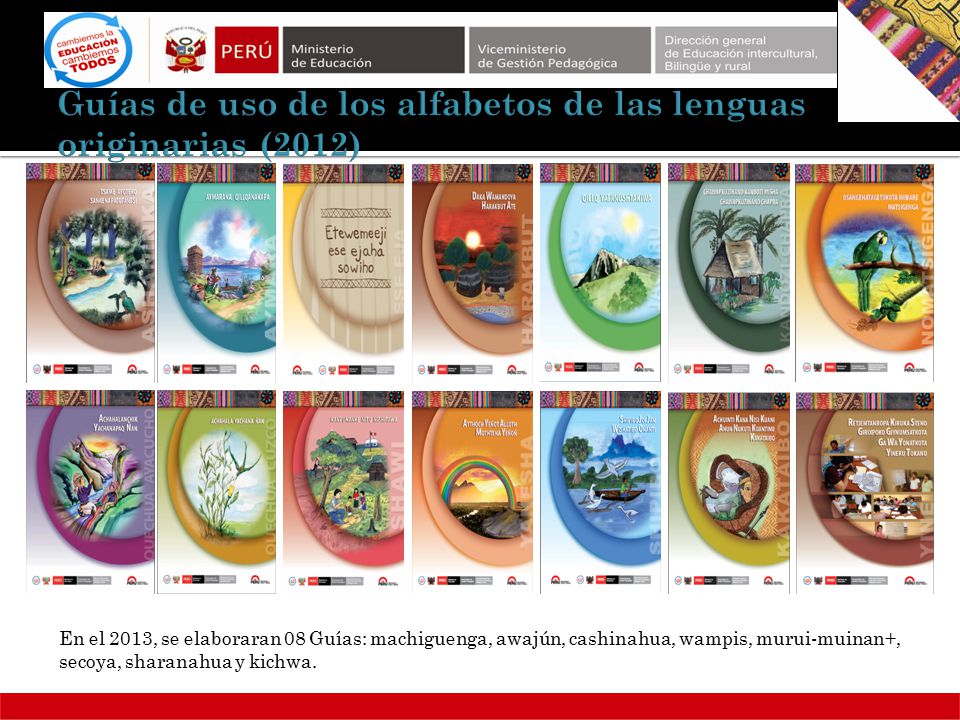 Guías de uso de los alfabetos de las lenguas originarias (2012)