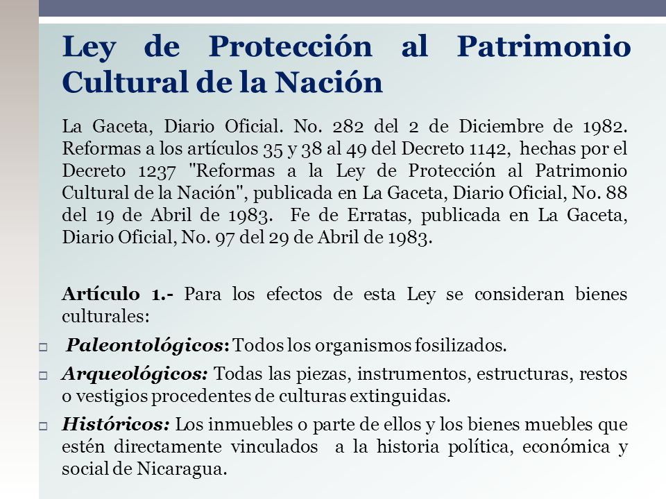 Ley de Protección al Patrimonio Cultural de la Nación