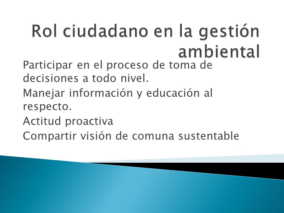 Rol ciudadano en la gestión ambiental