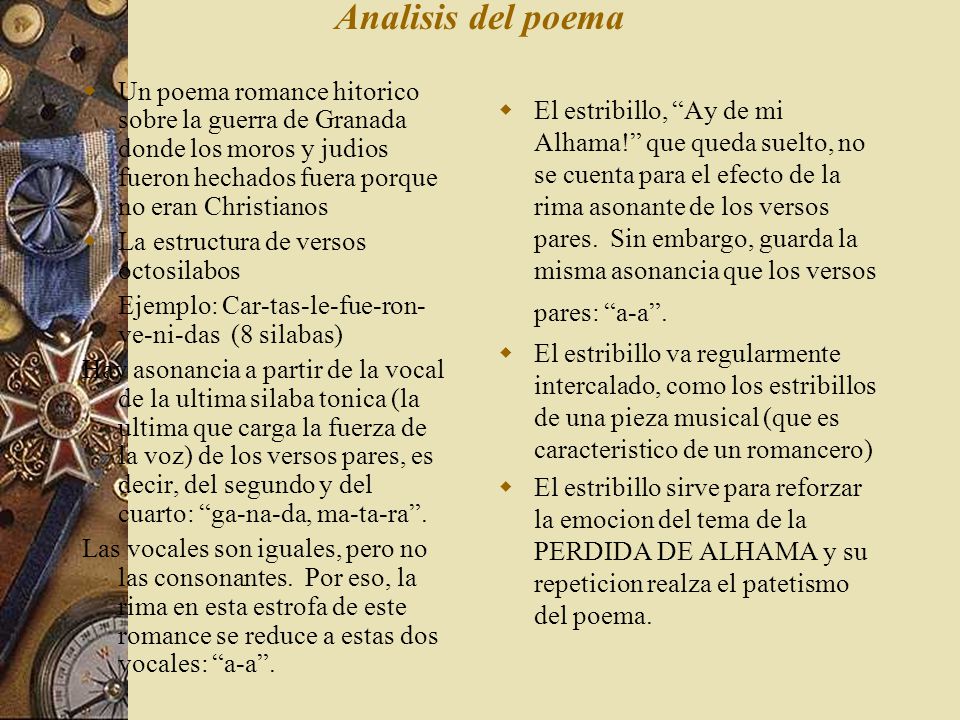 Analisis del poema Un poema romance hitorico sobre la guerra de Granada donde los moros y judios fueron hechados fuera porque no eran Christianos.