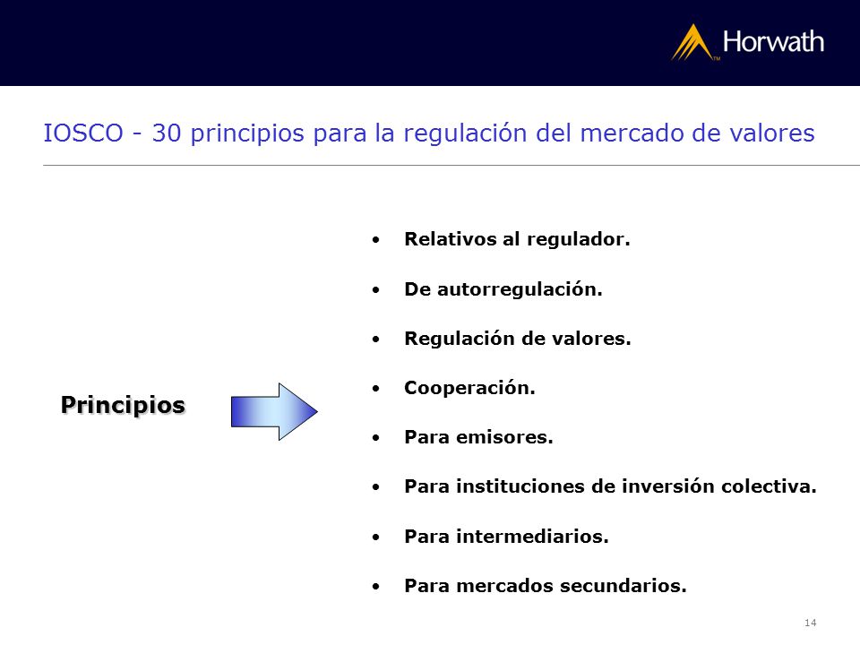 IOSCO - 30 principios para la regulación del mercado de valores