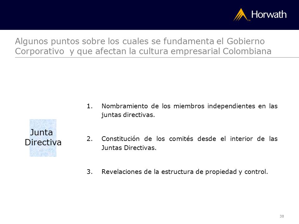 Algunos puntos sobre los cuales se fundamenta el Gobierno Corporativo y que afectan la cultura empresarial Colombiana
