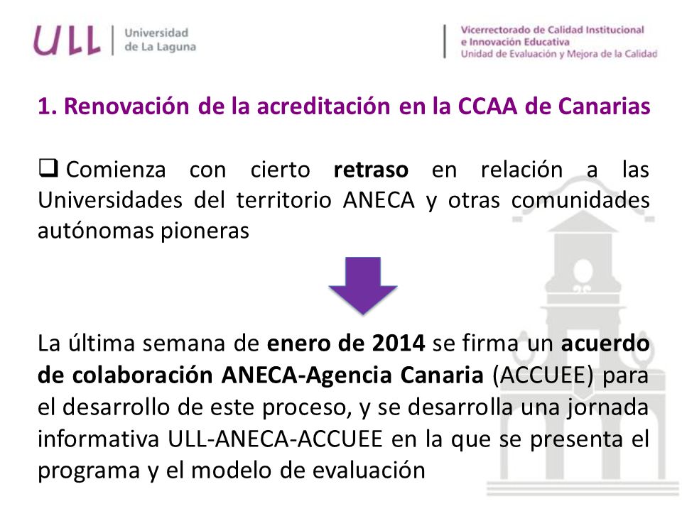 1. Renovación de la acreditación en la CCAA de Canarias