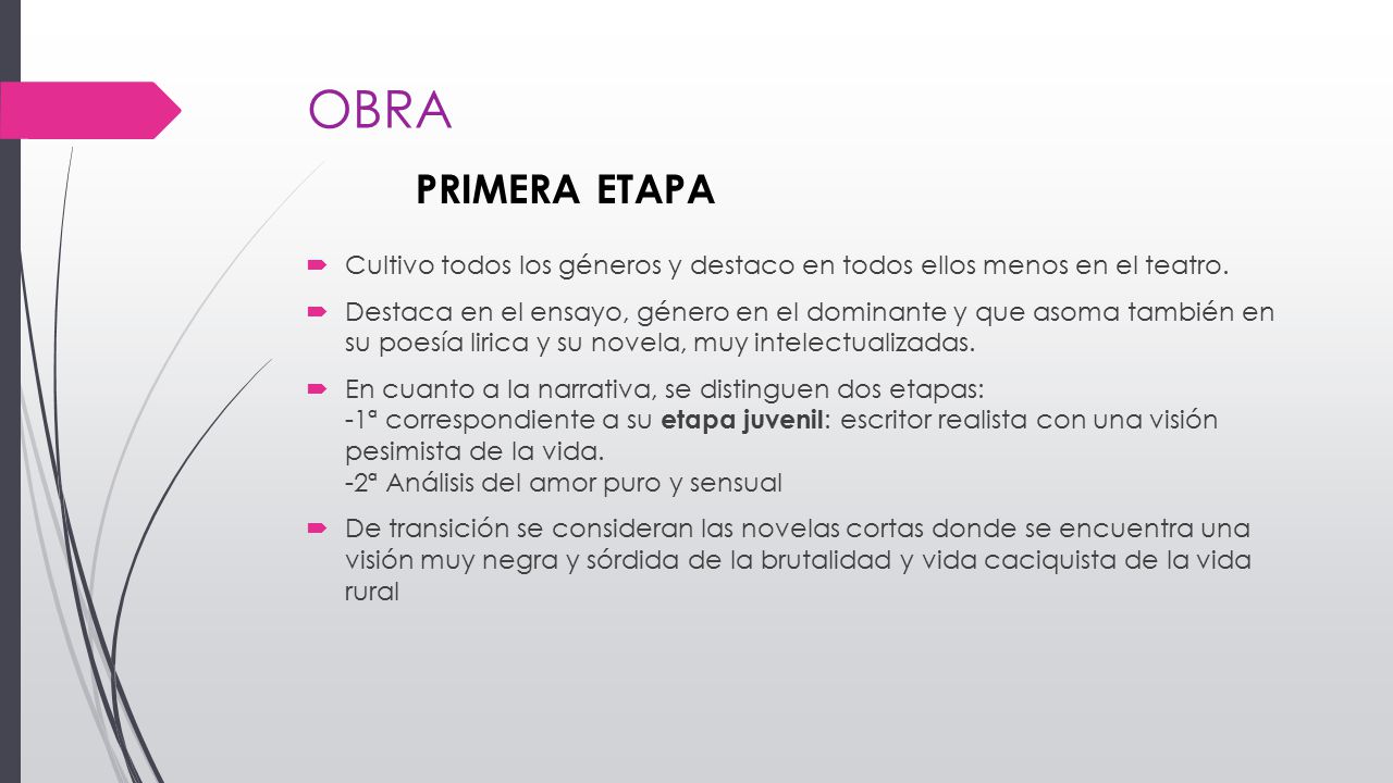 OBRA PRIMERA ETAPA. Cultivo todos los géneros y destaco en todos ellos menos en el teatro.