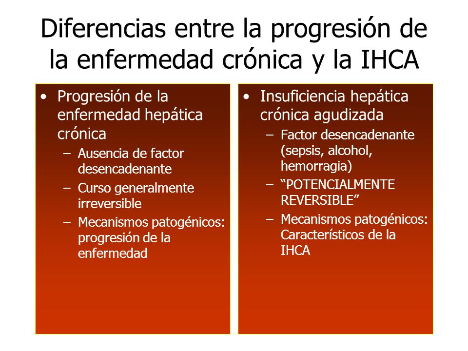 Diferencias entre la progresión de la enfermedad crónica y la IHCA