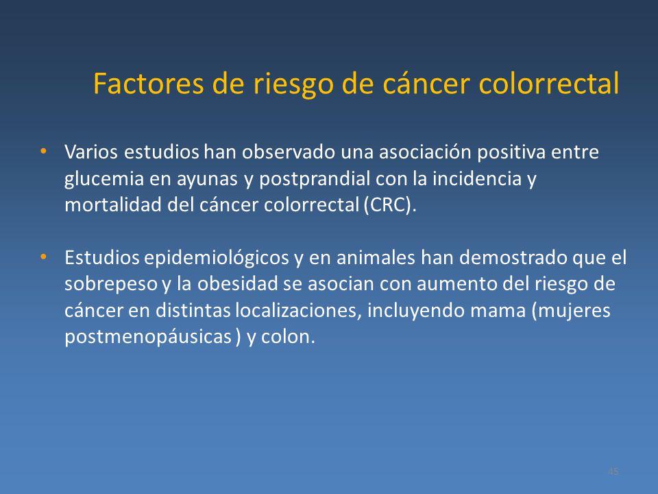 Factores de riesgo de cáncer colorrectal