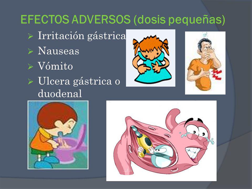 EFECTOS ADVERSOS (dosis pequeñas)