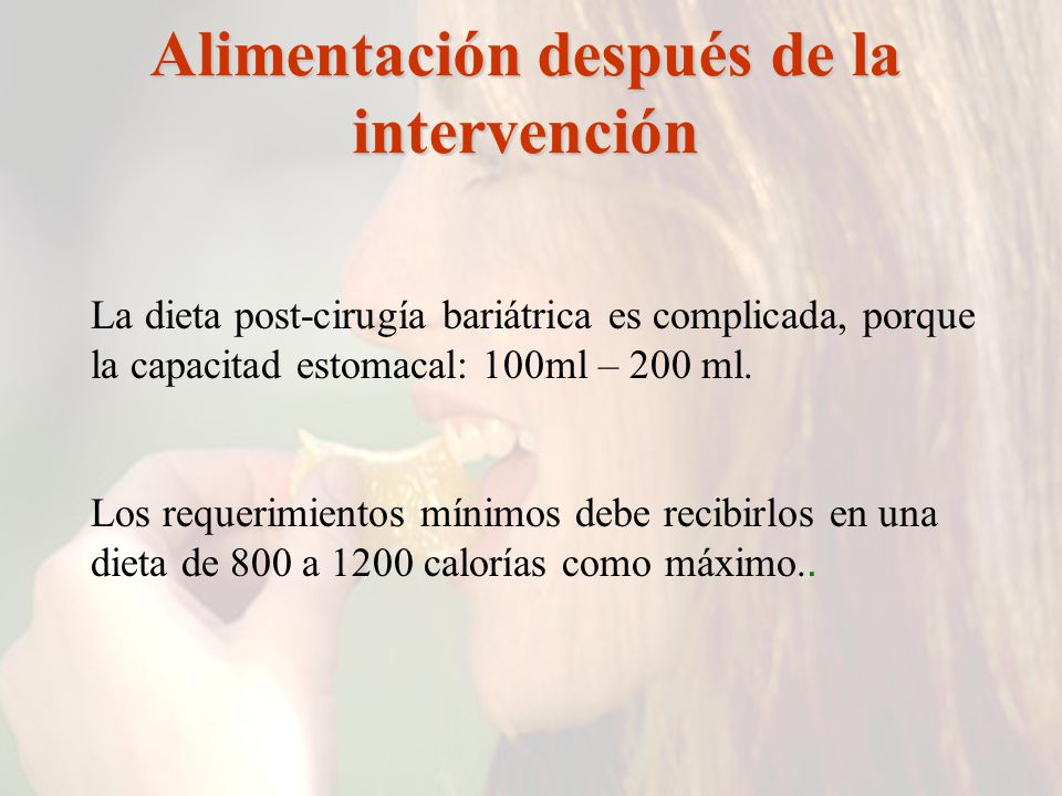 Alimentación después de la intervención