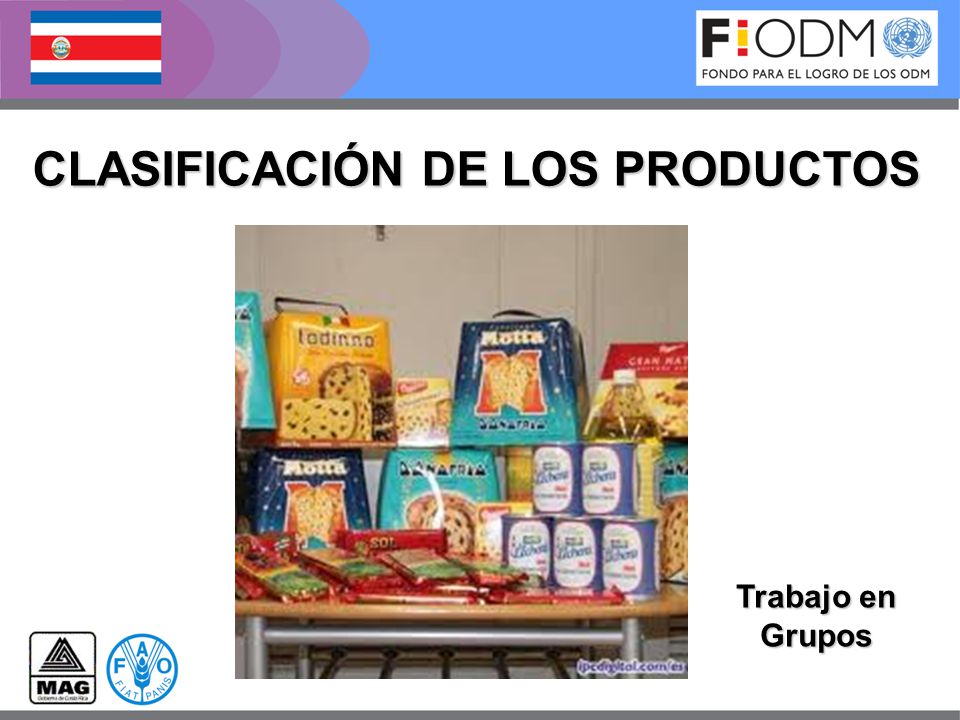 CLASIFICACIÓN DE LOS PRODUCTOS