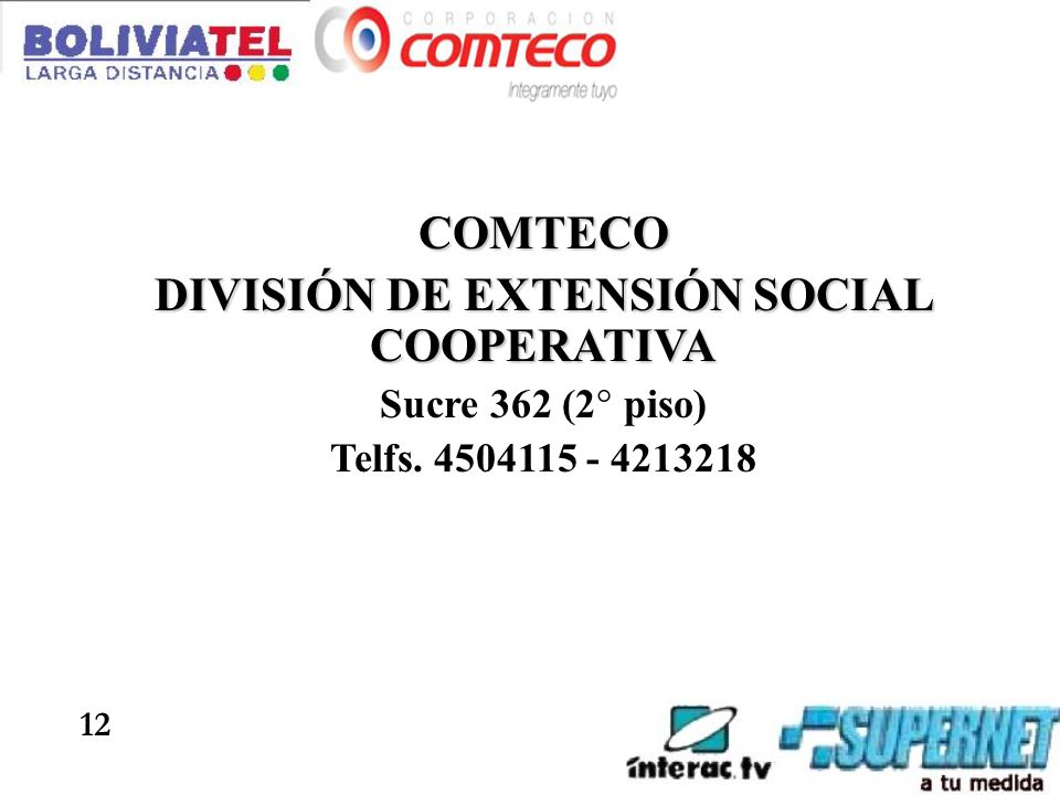 DIVISIÓN DE EXTENSIÓN SOCIAL COOPERATIVA
