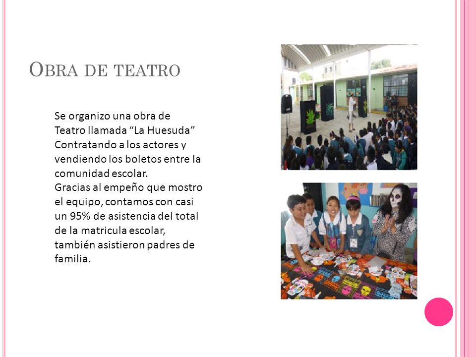 Obra de teatro Se organizo una obra de Teatro llamada La Huesuda