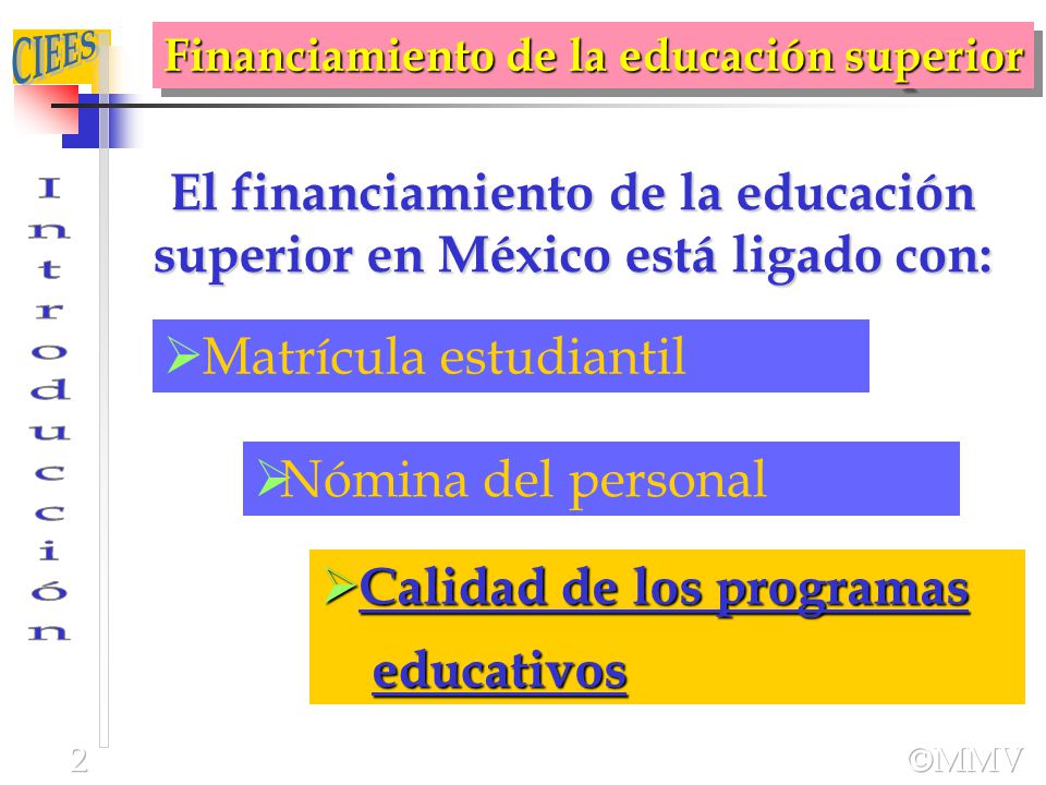 El financiamiento de la educación superior en México está ligado con: