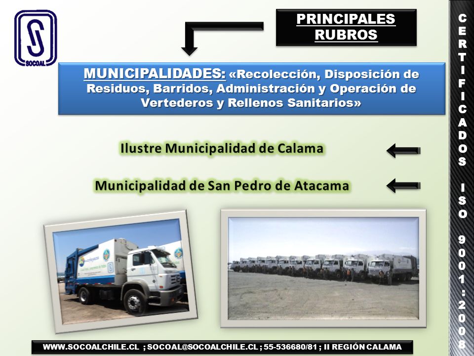 Ilustre Municipalidad de Calama Municipalidad de San Pedro de Atacama