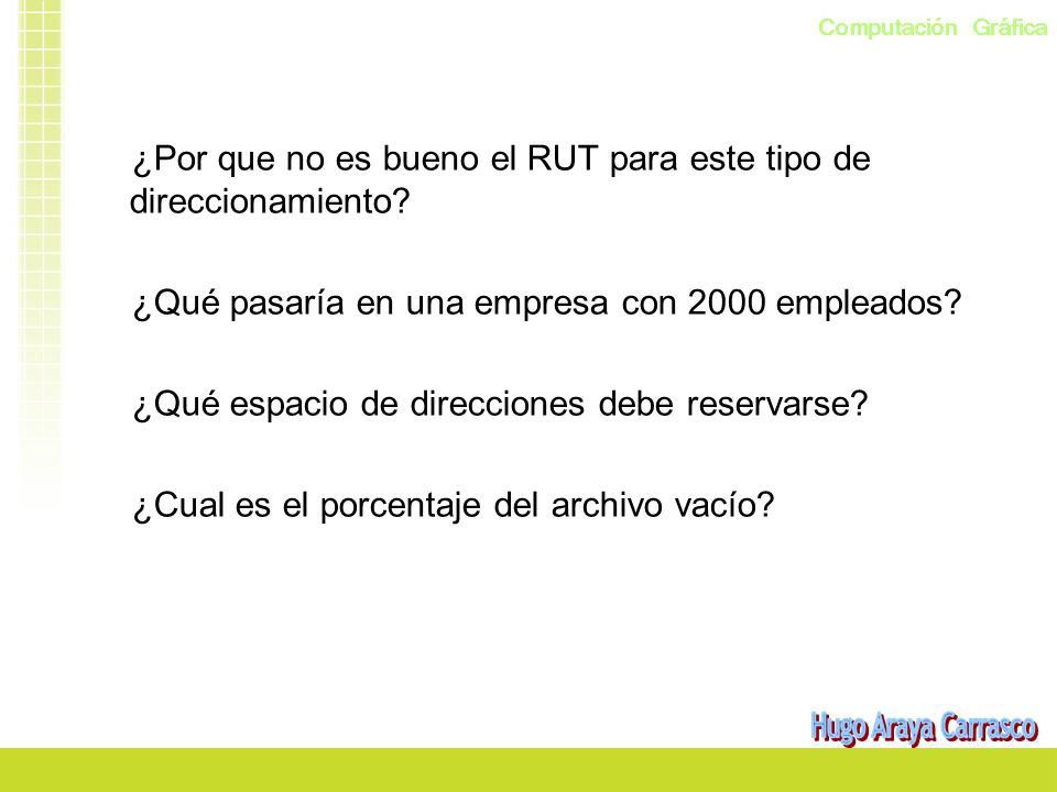 ¿Por que no es bueno el RUT para este tipo de direccionamiento