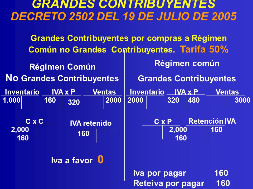 GRANDES CONTRIBUYENTES DECRETO 2502 DEL 19 DE JULIO DE 2005