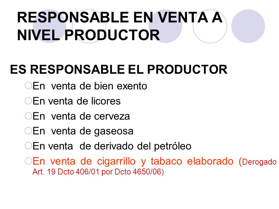 RESPONSABLE EN VENTA A NIVEL PRODUCTOR