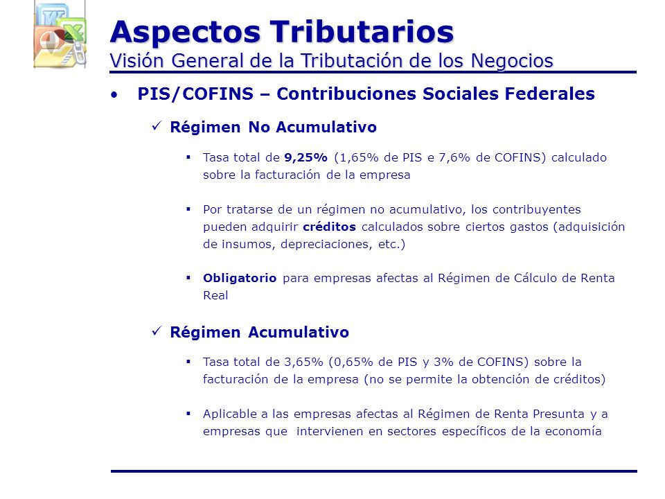 Aspectos Tributarios Visión General de la Tributación de los Negocios