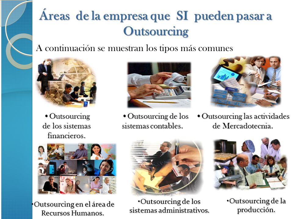 Áreas de la empresa que SI pueden pasar a Outsourcing