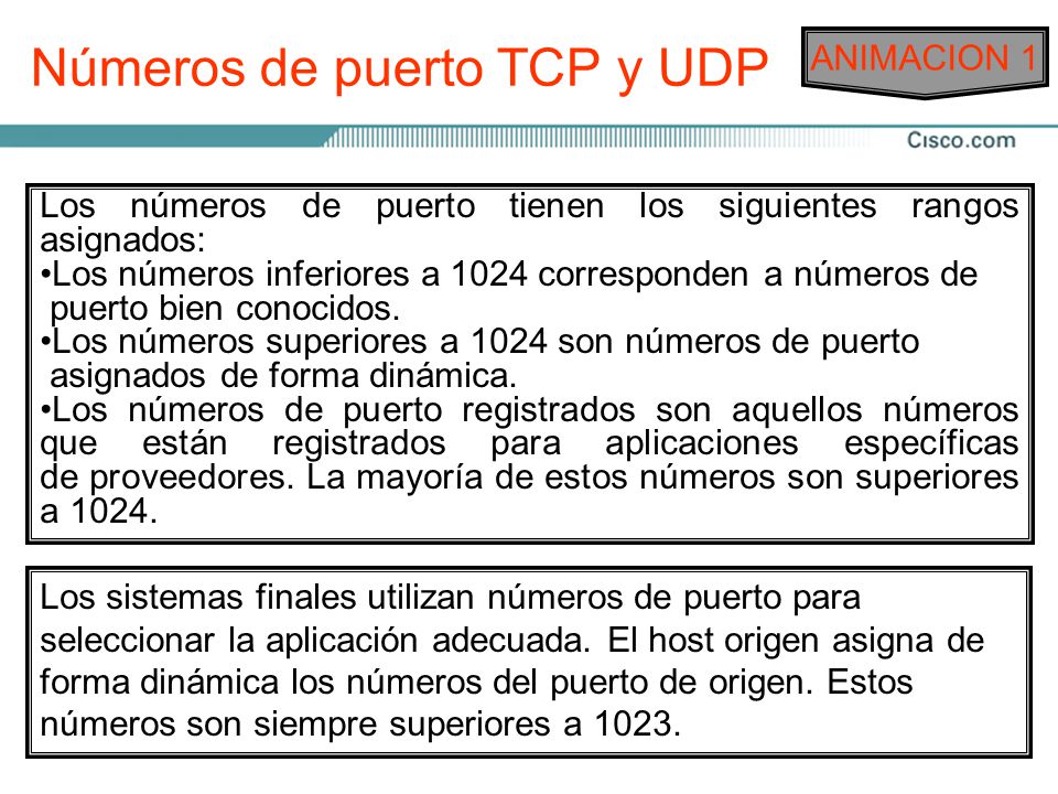 Números de puerto TCP y UDP