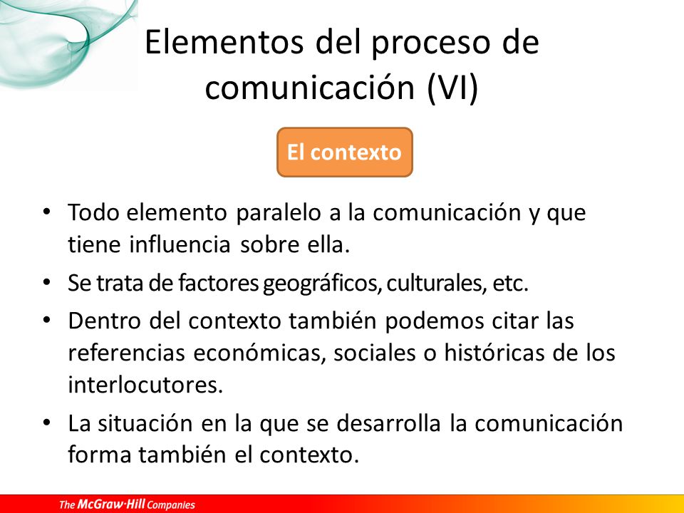 Elementos del proceso de comunicación (VI)