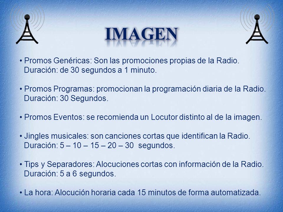 Imagen Promos Genéricas: Son las promociones propias de la Radio.