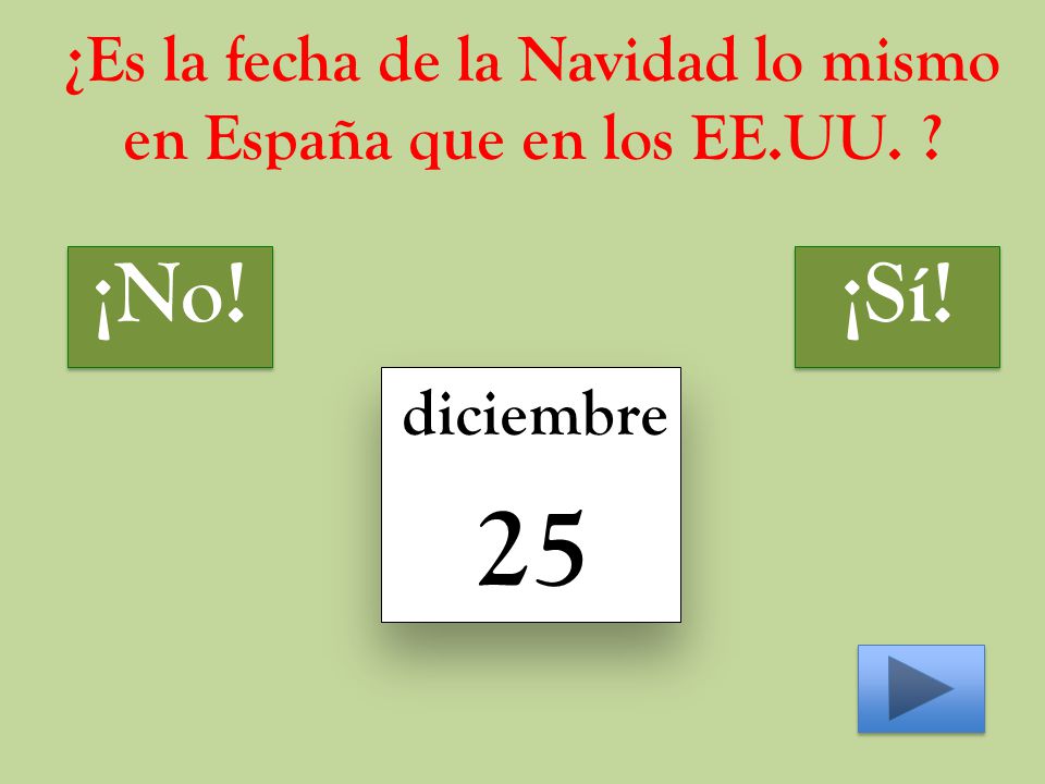 ¿Es la fecha de la Navidad lo mismo en España que en los EE.UU.