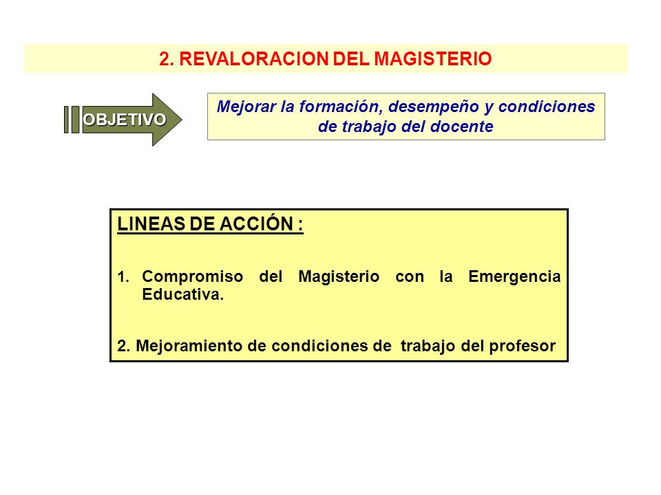 Mejorar la formación, desempeño y condiciones de trabajo del docente