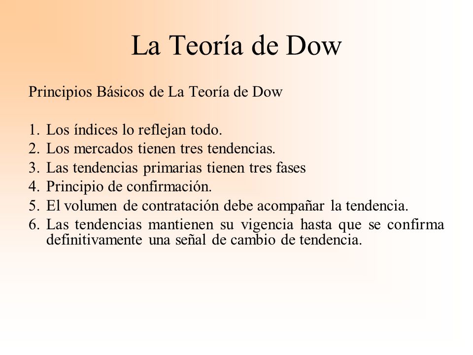 La Teoría de Dow Principios Básicos de La Teoría de Dow