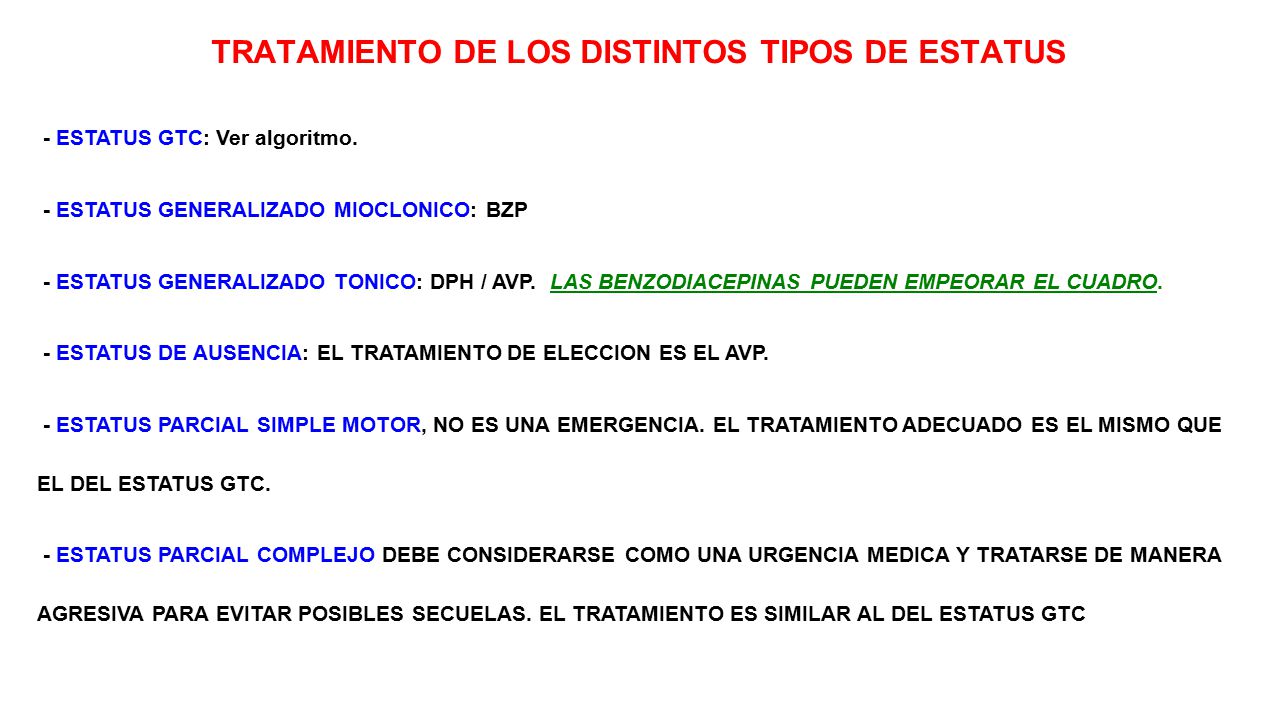 TRATAMIENTO DE LOS DISTINTOS TIPOS DE ESTATUS